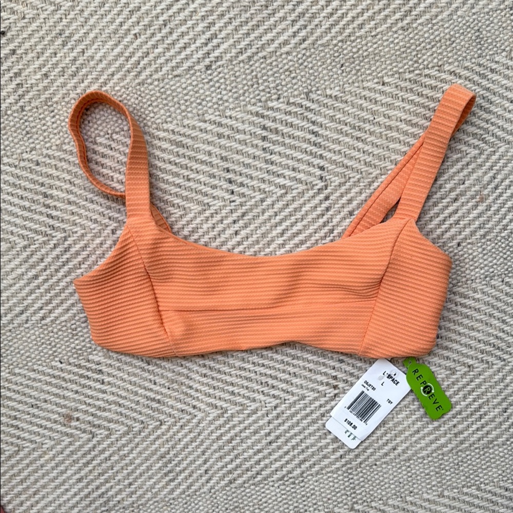 L*Space Vibrant Orange Ribbed Bikini Top!
